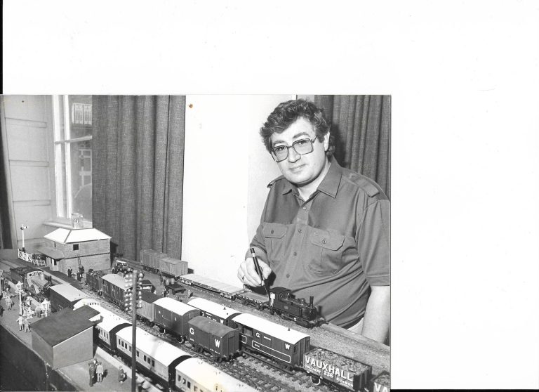 A member at the controls of an early club layout