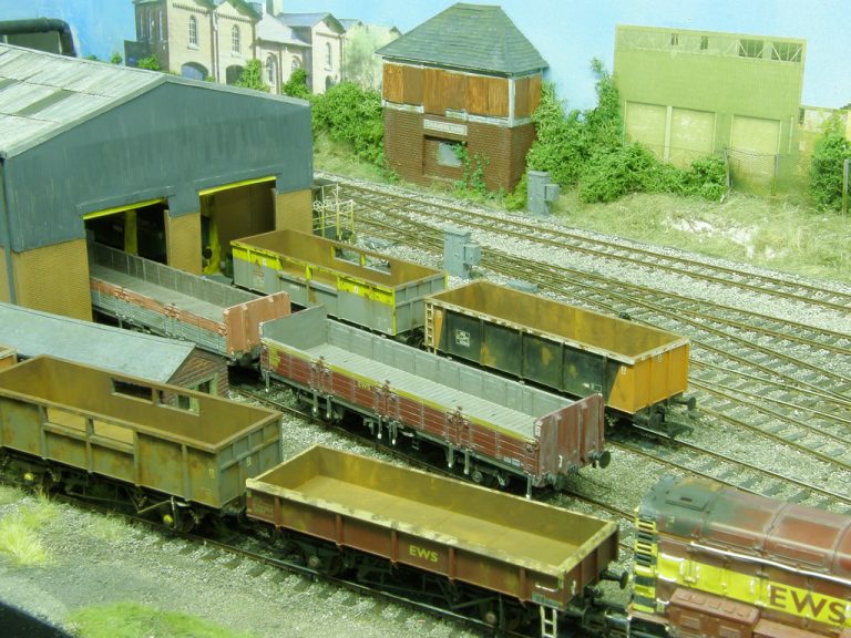 Wagons stabled in front of the shed at Cramdin Yard