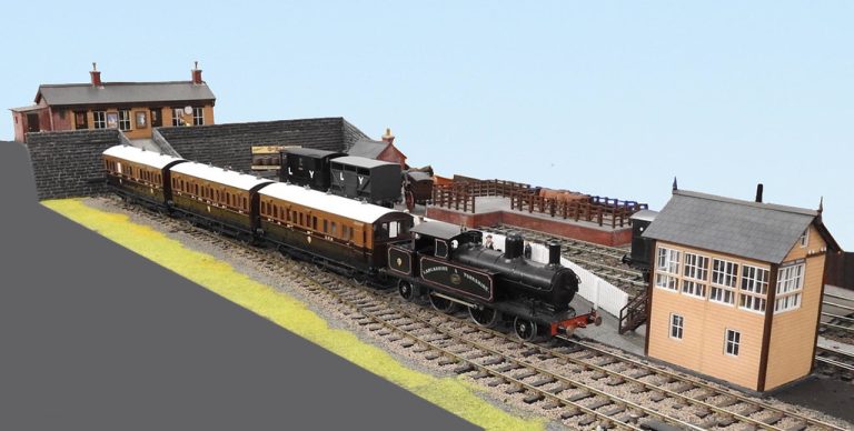 L&Y tank engine with six-wheeled coaches at Holcombe Brook